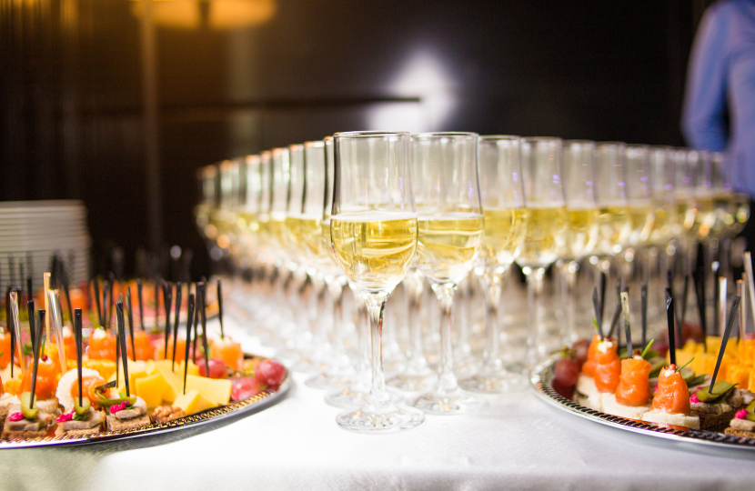 Drinks and canapes for reception