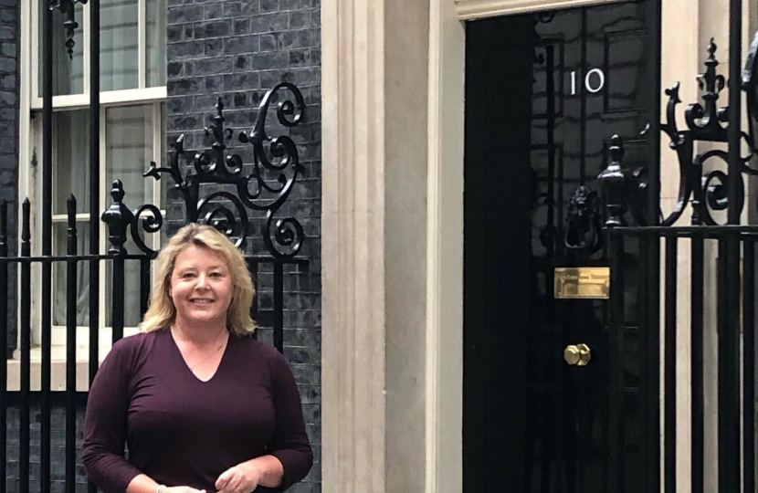 Nickie Aiken MP outside 10 Downing Street