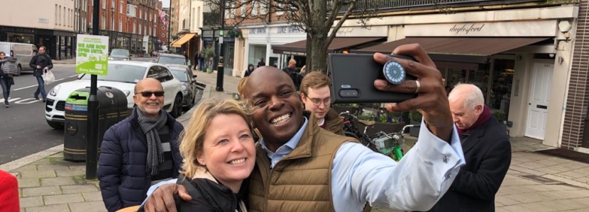 Nickie Aiken MP campaigning in Pimlico with Shaun Bailey