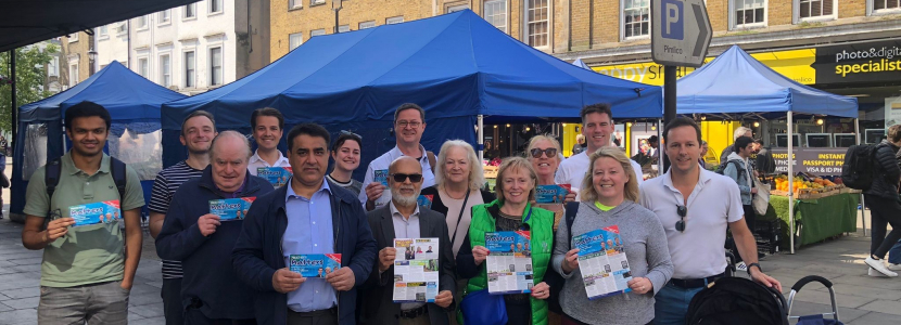 Pimlico volunteers campaigning with Nickie Aiken MP