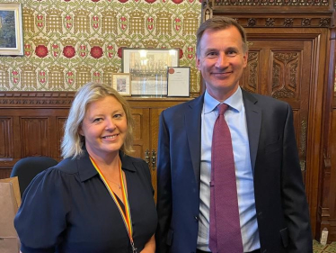 Nickie with the Chancellor, Jeremy Hunt MP