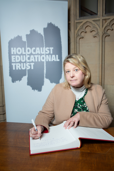Nickie signed the Book of Commitment to mark Holocaust Memorial Day